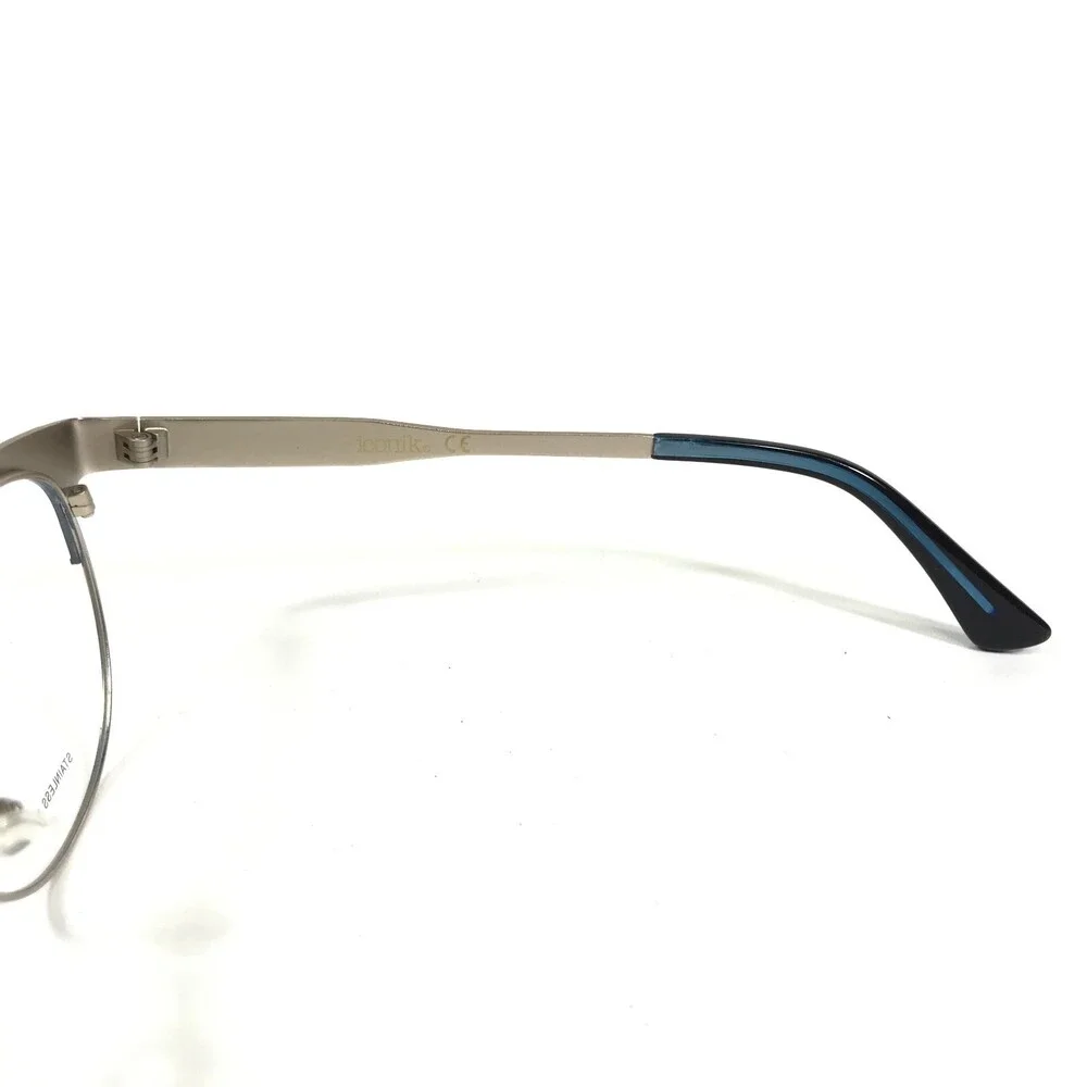 Iconik Eyeglasses Frames Helen C01 Blue Gold Round Full Rim 52-16-140